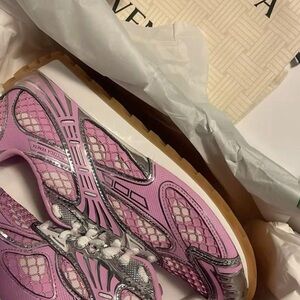 Bottega Veneta Pink and Silver Women's Sneakers